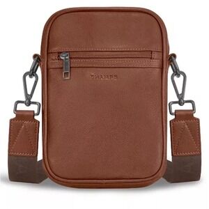 Champs NWT Onyx Brown leather sling Bag w adjustable Strap and Minimalist Design